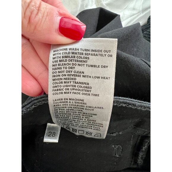 L'Agence Margot Velvet Stripe Black Noir High Rise Skinny Fit - Size 28 - Picture 6 of 13